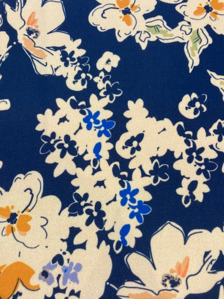 Multi Highlight Flowers on Royal Crepe Dress Weight