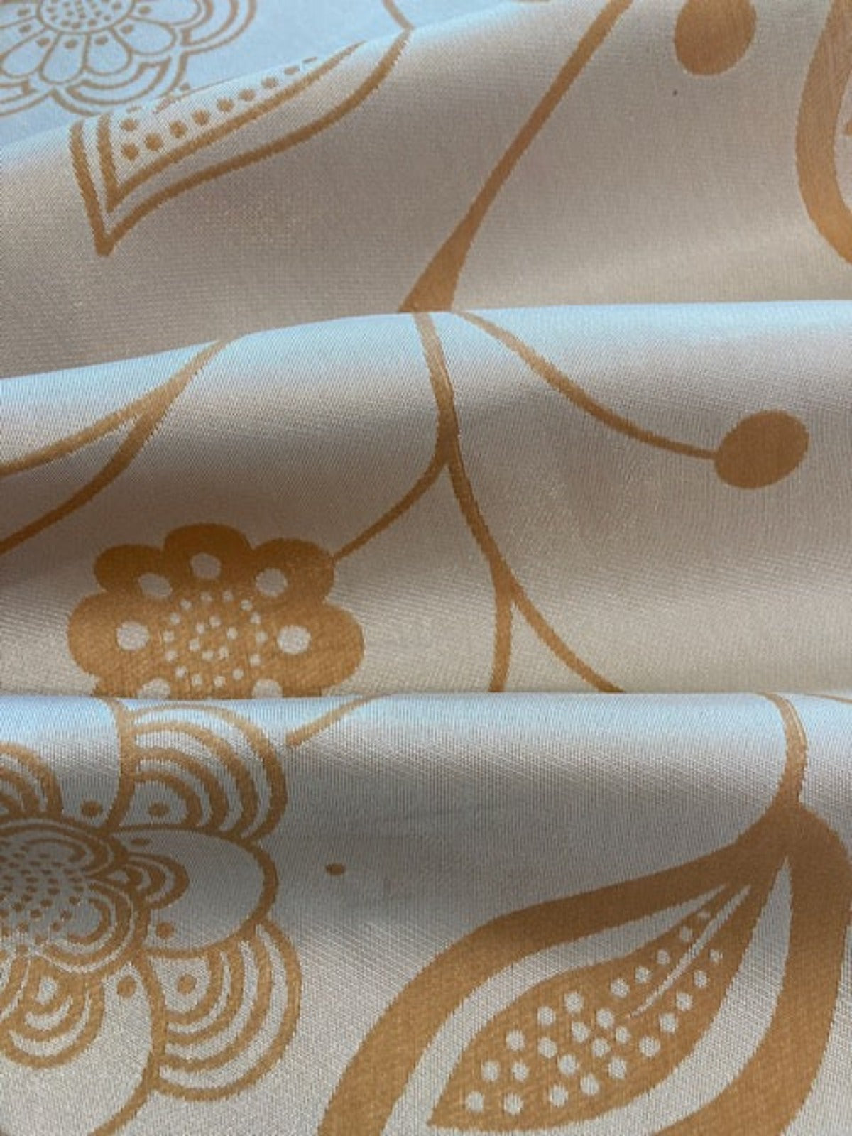 Mustard Trailing Flower Jacquard Furnishing