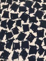 Navy Abstract Blocks on Ivory Dress Weight