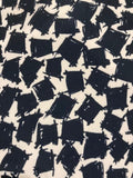 Navy Abstract Blocks on Ivory Dress Weight