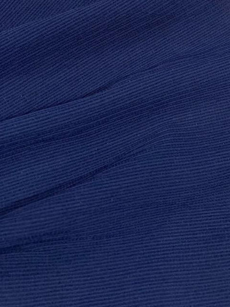 French Navy Crinkle Woven with some stretch - Blouse Weight