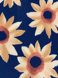 Gold Individual Flowers on Navy Crepe