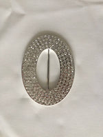 Oval Crystal buckle - 8cm wide - Deadstock fabric on AmoThreads