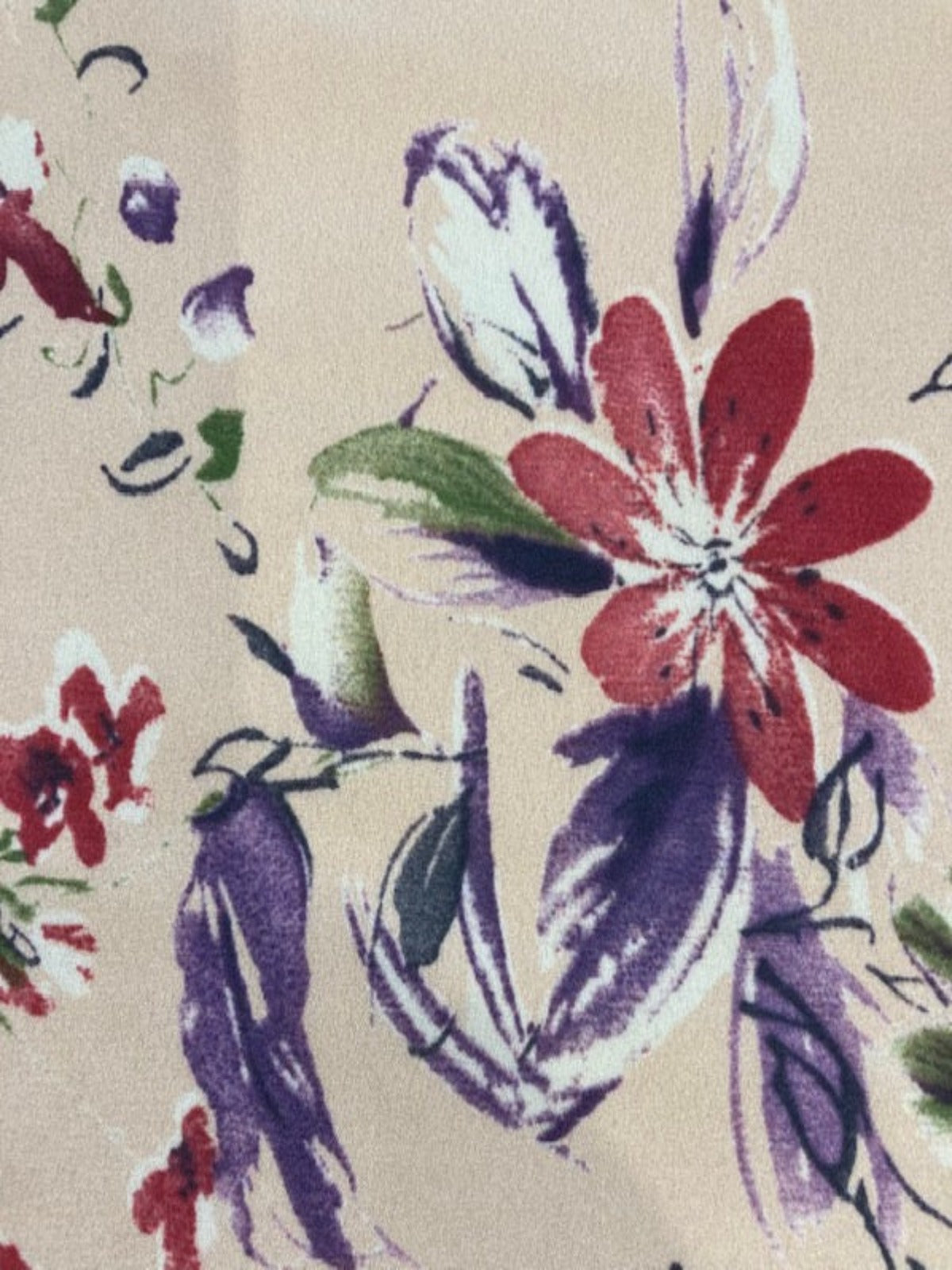 Multi Flowers on Nude Blush Crepe De Chine