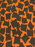 Black Abstract Blocks on Orange Dress Weight