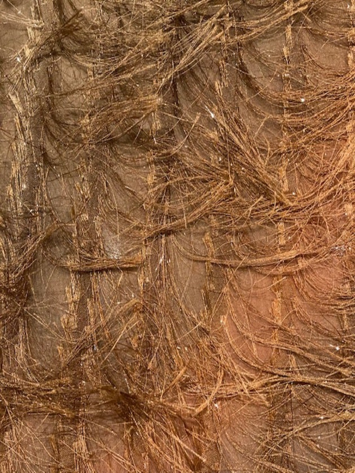 Burnt Orange Diagonally Running Tassels with Overprint