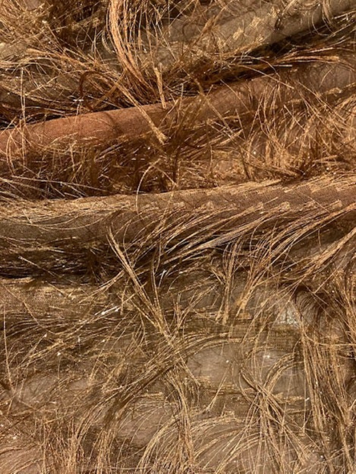 Burnt Orange Diagonally Running Tassels with Overprint