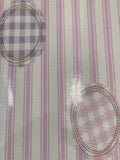 Patches on Pink Stripe on PVC Coated Cotton