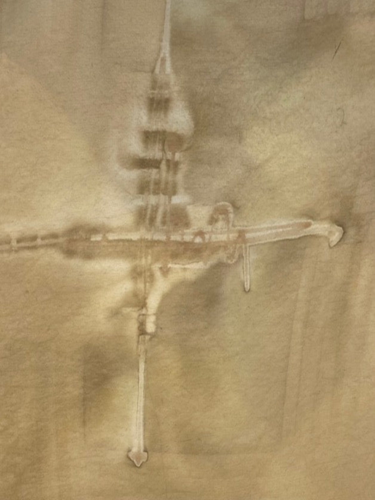 Pale Gold Chiffon with Watermark Print