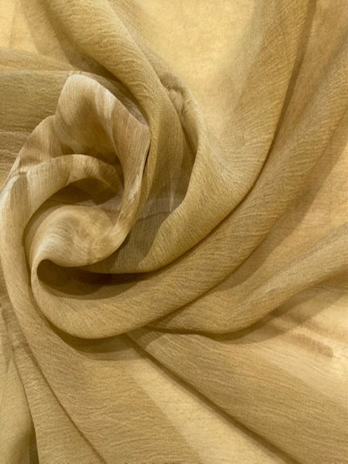 Pale Gold Chiffon with Watermark Print