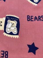 Bears Print on Dark Pink Viscose