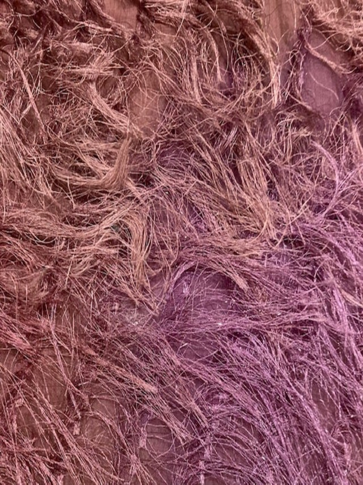 Mauve Diagonally Running Tassels with Overprint