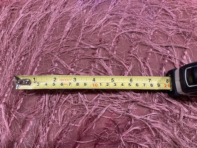 Mauve Diagonally Running Tassels with Overprint