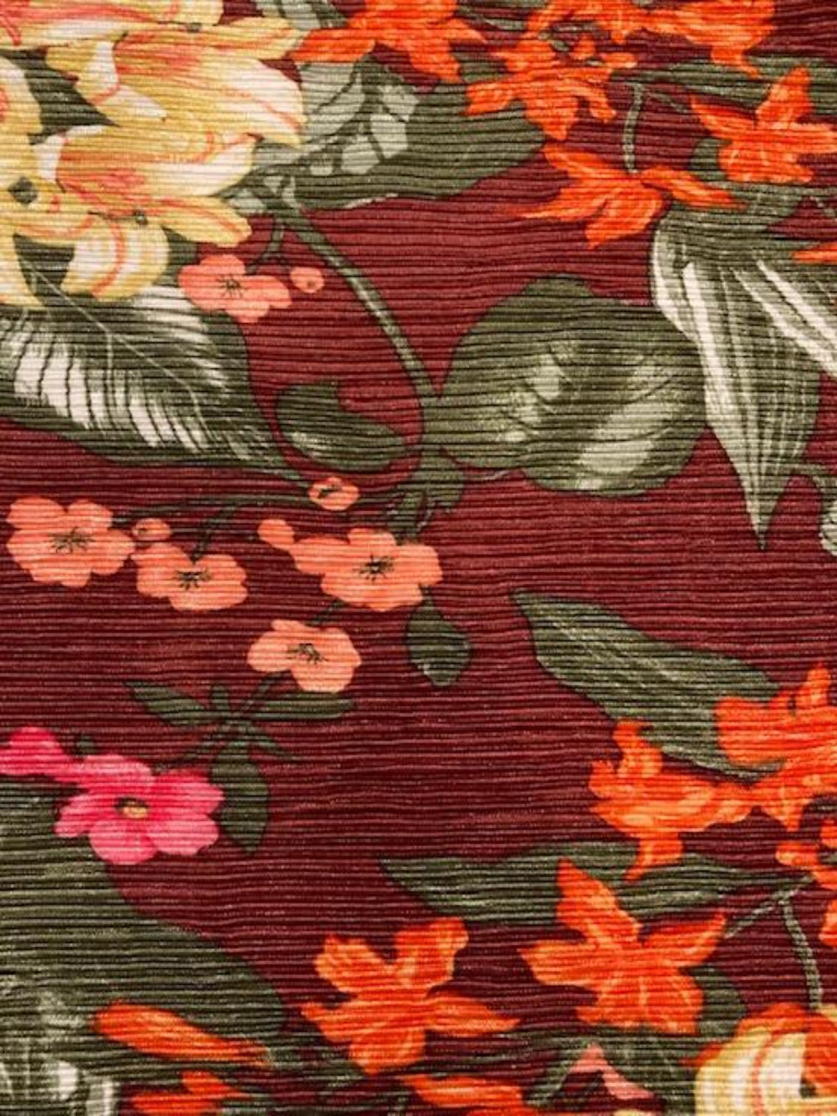 Multi Flower Print on Permanent Pleat