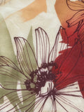 Red/Orange Flower Print on Ivory Chiffon