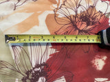 Red/Orange Flower Print on Ivory Chiffon