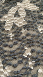 Slate Grey & Ivory Butterfly Stretch Lace - Deadstock fabric on AmoThreads