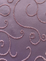 Purple Mauve Satin backed Faille with Glitter Embellishment