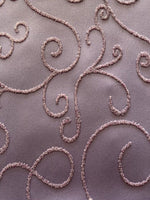 Purple Mauve Satin backed Faille with Glitter Embellishment