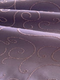 Purple Mauve Satin backed Faille with Glitter Embellishment