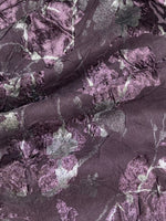 Purple Crushed Jacquard with Silver Overprint