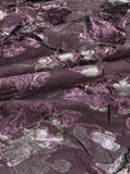 Purple Crushed Jacquard with Silver Overprint