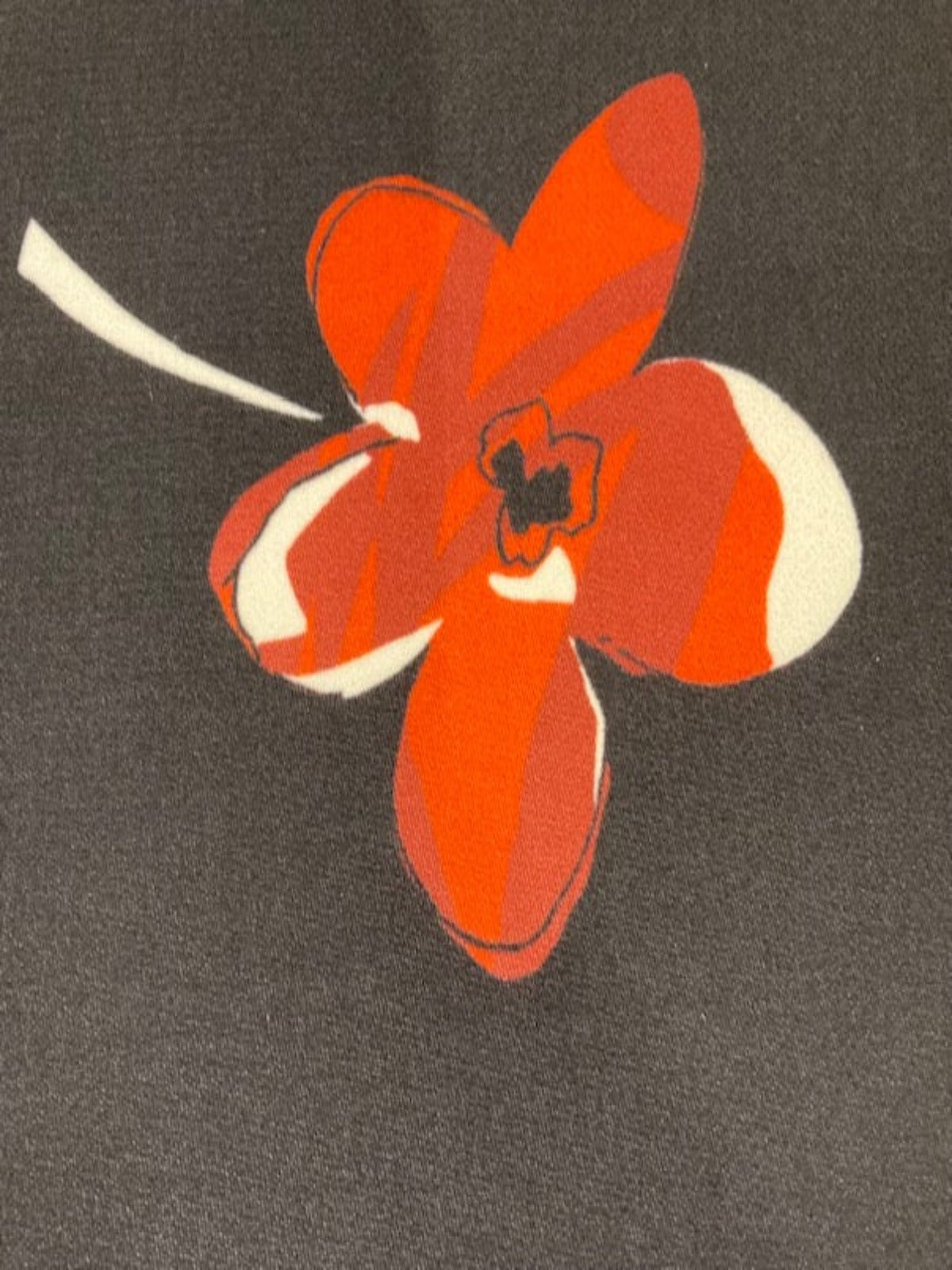 Individual Red Flowers on Black Dress Weight – 145 cm Wide