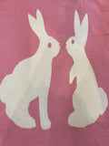 Ivory on Pink Bunny Panel print on Cotton Canvas. Each Panel 45cm Wide and full width