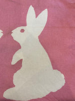 Ivory on Pink Bunny Panel print on Cotton Canvas. Each Panel 45cm Wide and full width