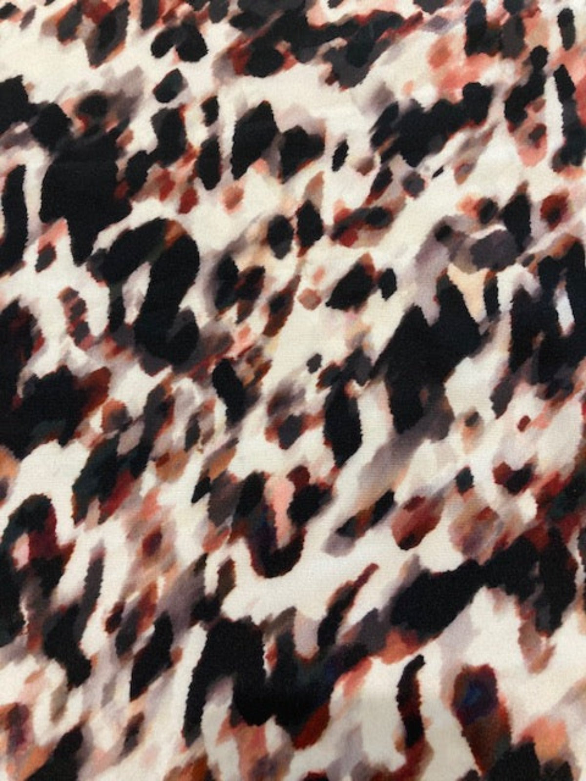Rust / Black Abstract Animal Skin on Crepe De Chine