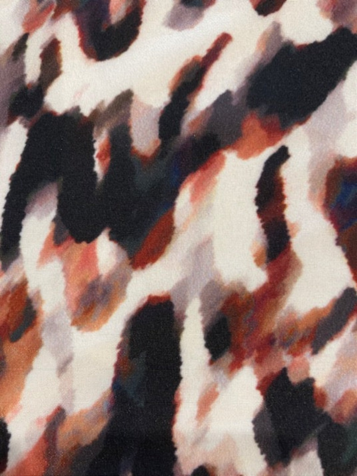 Rust / Black Abstract Animal Skin on Crepe De Chine