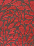 Red on Charcoal Furnishing Jacquard with Fire Retardant Backing