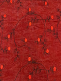 Black Shimmer Organza on Red Taffeta with Embroidery, Double Fabric