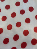 Red Spot on White Lightweight Satin