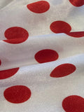 Red Spot on White Lightweight Satin