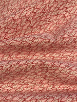 Pink Dot and "v" Print on Cotton Poplin