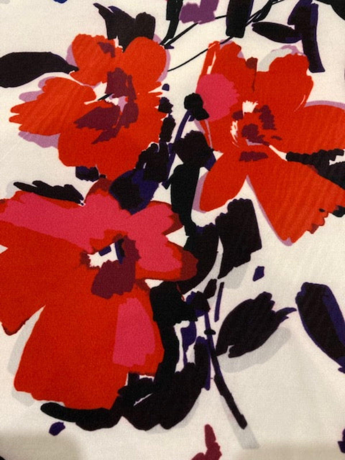 Red & Violet Floral Jersey Stretch – 95% Polyester, 5% Elastane, 145 cm Wide