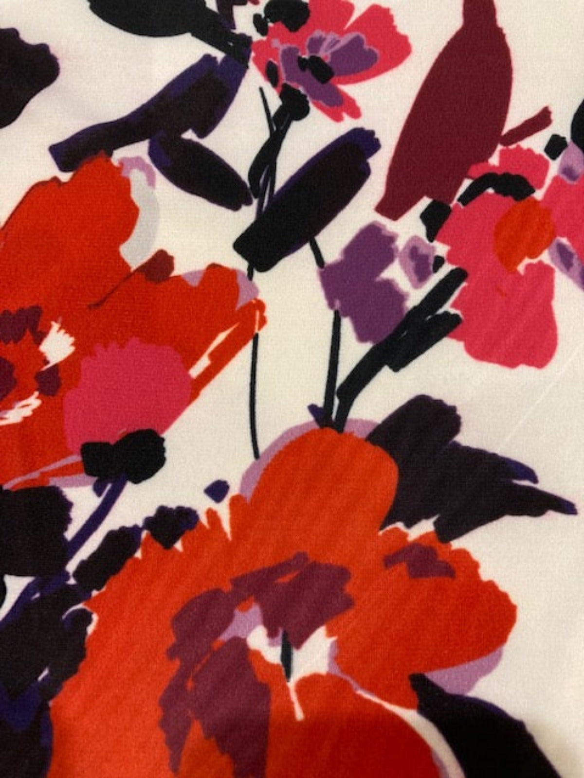 Red & Violet Floral Jersey Stretch – 95% Polyester, 5% Elastane, 145 cm Wide