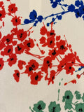 Multi Coloured Sprigs of Flowers on Ivory Crepe