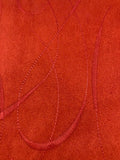 Burgundy/Rust Double Sided Suede with Swirl Self Coloured Embroidery