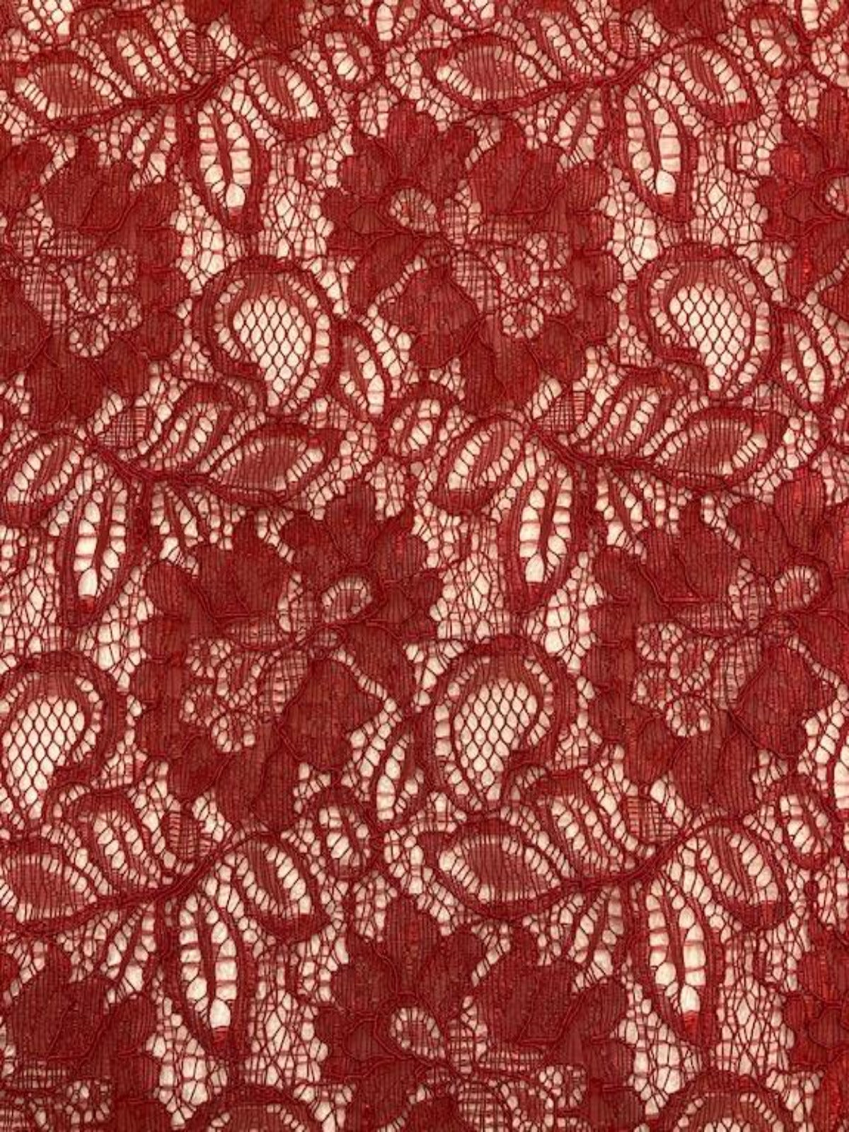 Scarlet Corded Lace with Scalloped Edge