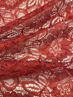 Scarlet Corded Lace with Scalloped Edge