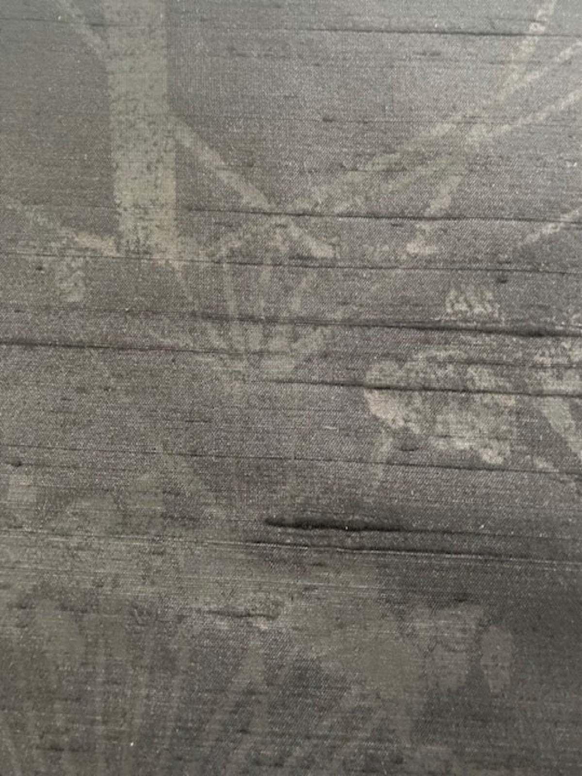 Black Allium Seed Head Shadow Print On Silk Dupion