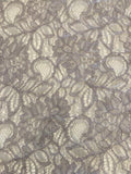 Silver with a hint of Blush Corded Lace with Scalloped Edge