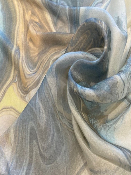 Pastel Print on Satin Chiffon Silk