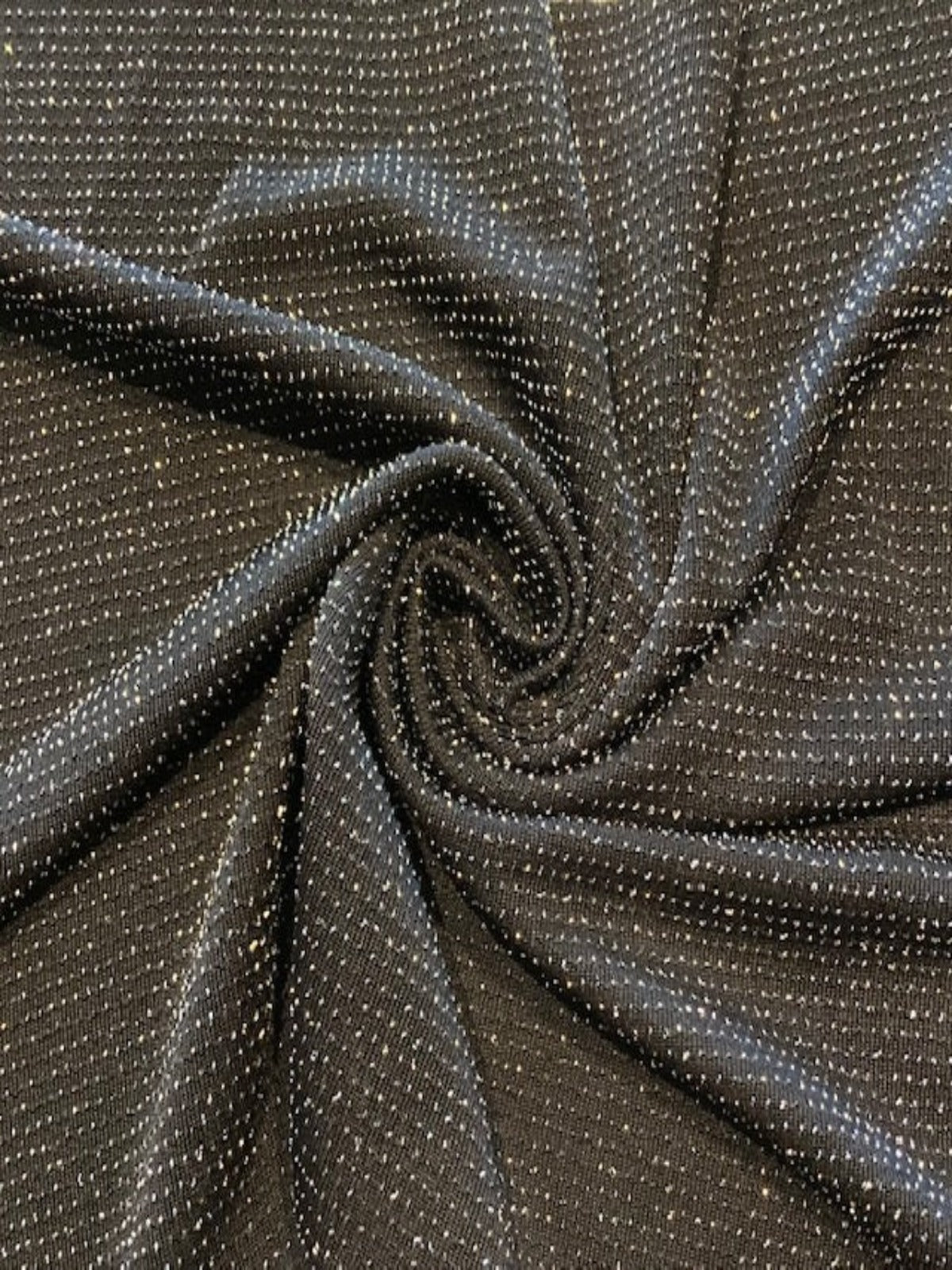 Silver Glitter on Black Knit