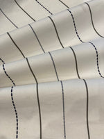 Black on Ivory Woven Stripe on Poly / Cotton Twill ( stripe across the fabric)