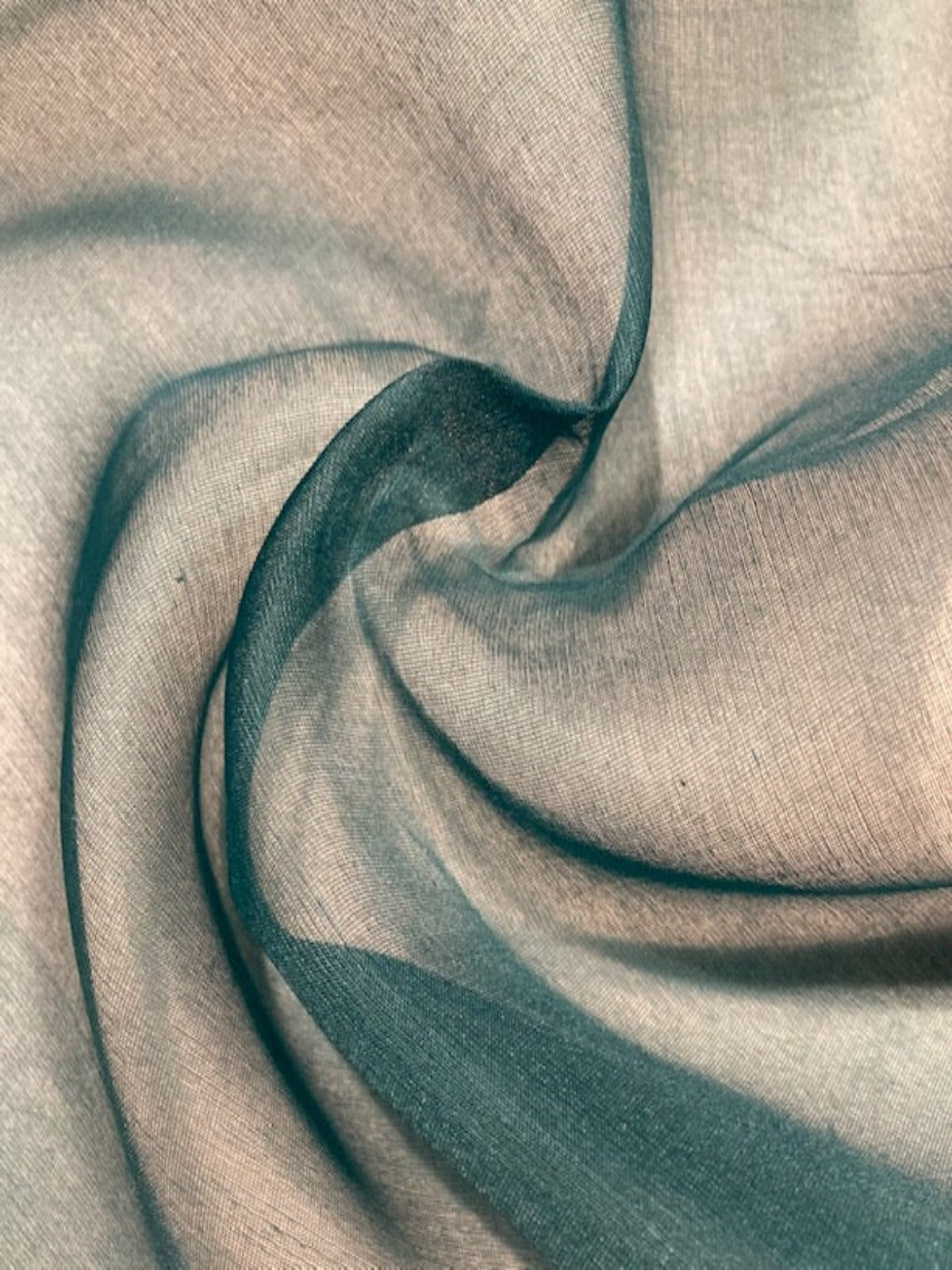 Bright Teal Silk Organza