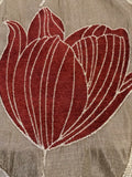 Red/ Mink Tulip Jacquard on Double Fabric,