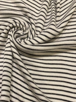 White / Black 1/2 cm Knitted Stripe